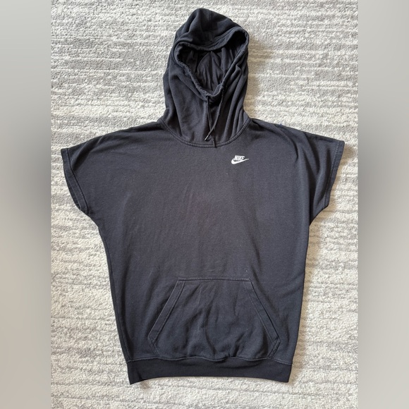 Nike Tops - Nike SS Black Pullover Fleece Funnel Hoodie